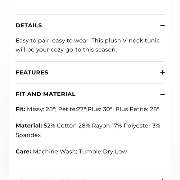 Talbots Luxe Dewberry Velour V-Neck Tunic size medium - Picture 10 of 10